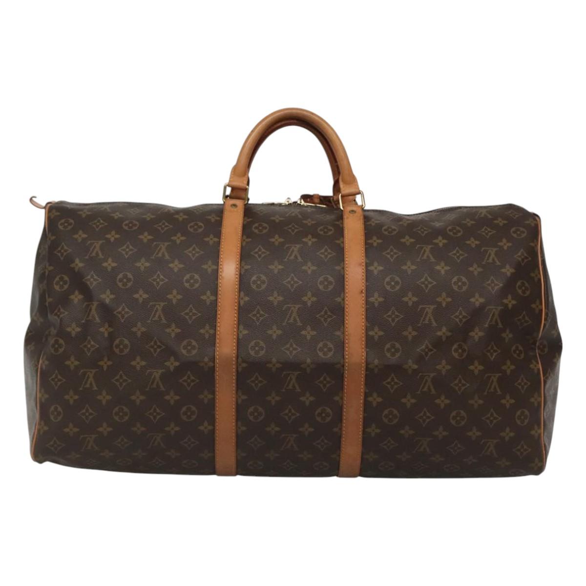 Louis Vuitton Keepall 60, Brown, Canvas, travel