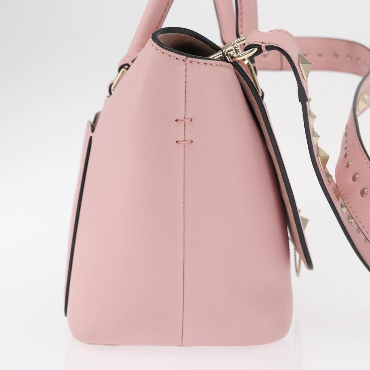 Valentino Garavani Demilune Flap Satchel Leather, Pink, Leather, Handbag