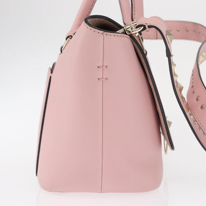 Valentino Garavani Demilune Flap Satchel Leather, Pink, Leather, Handbag