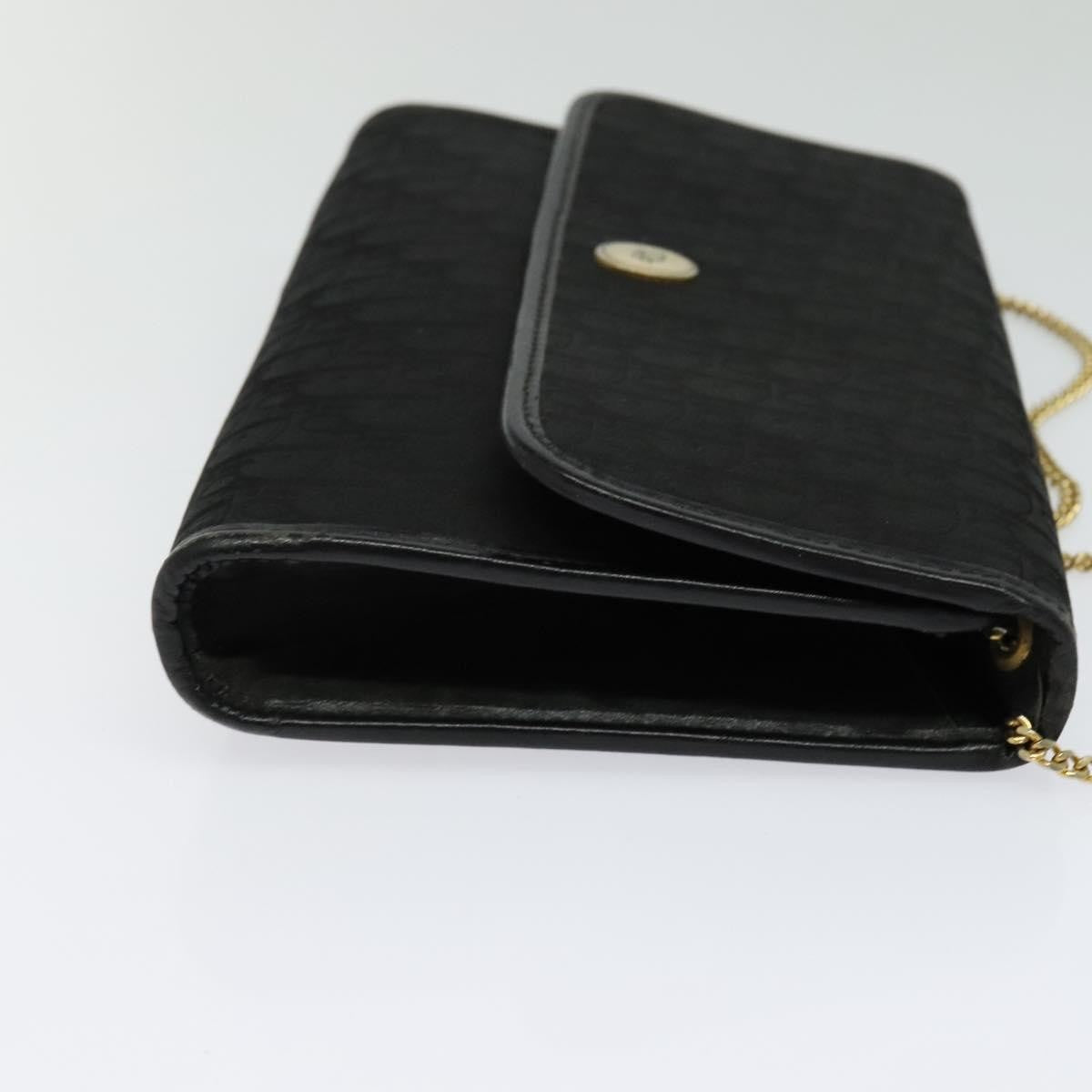 Christian Dior Vintage Trotter Flap Canvas, Black, Canvas, Shoulder Bag