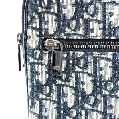 Christian Dior A4 Zip Oblique Canvas, Beige, Canvas, Clutch