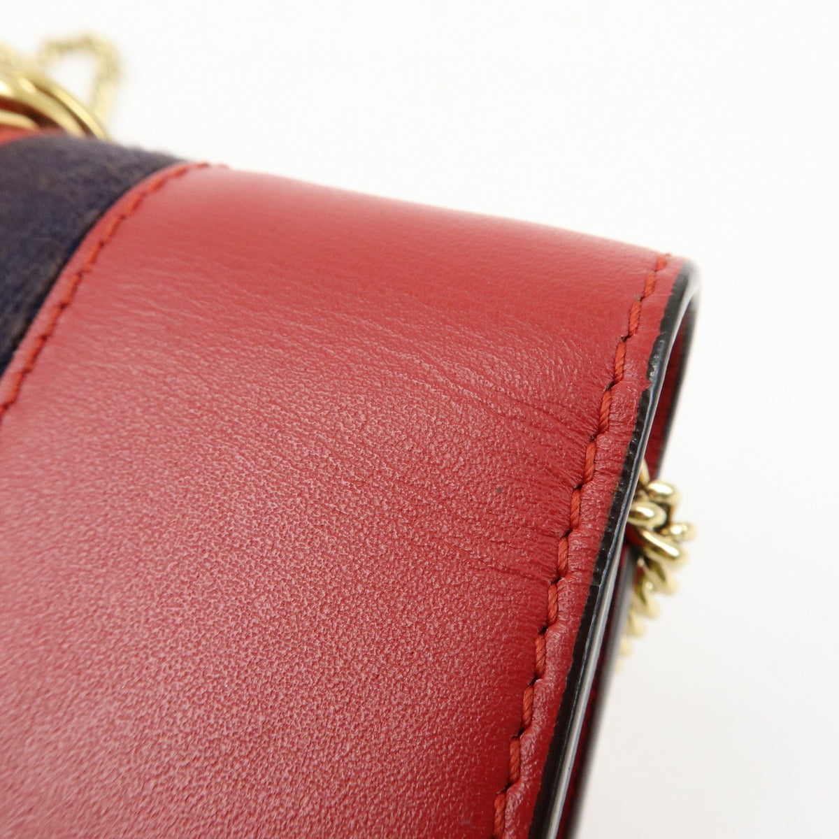 Gucci Sylvie Chain Leather, Red, Leather, Shoulder Bag