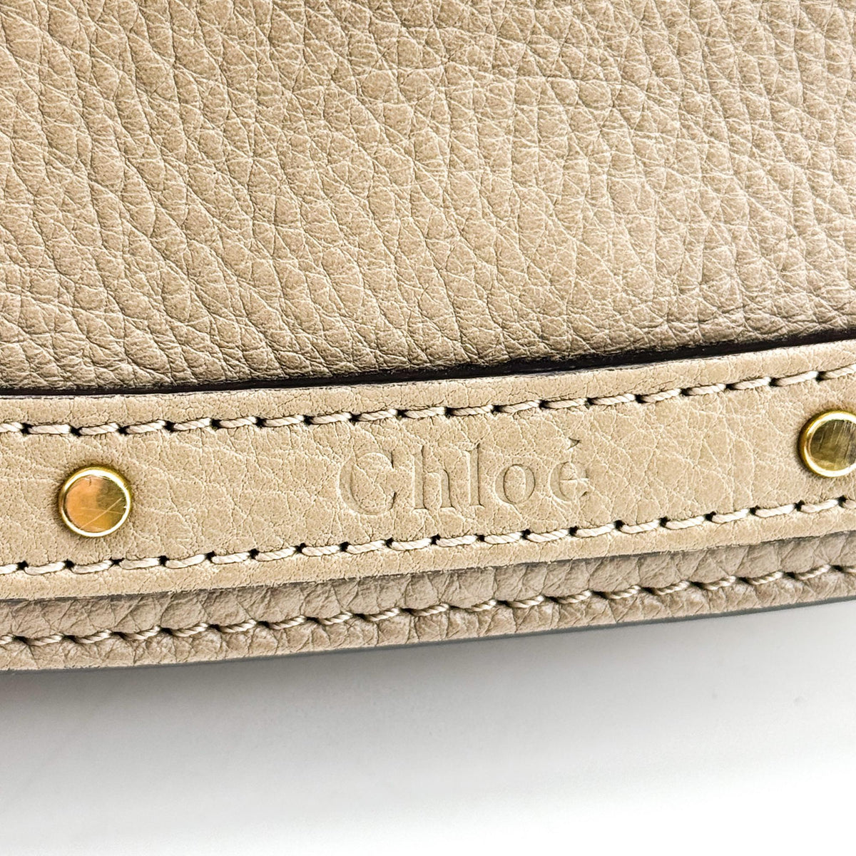 Chloe Nile Crocodile Embossed Leather, Brown, Leather, Crossbody Bag