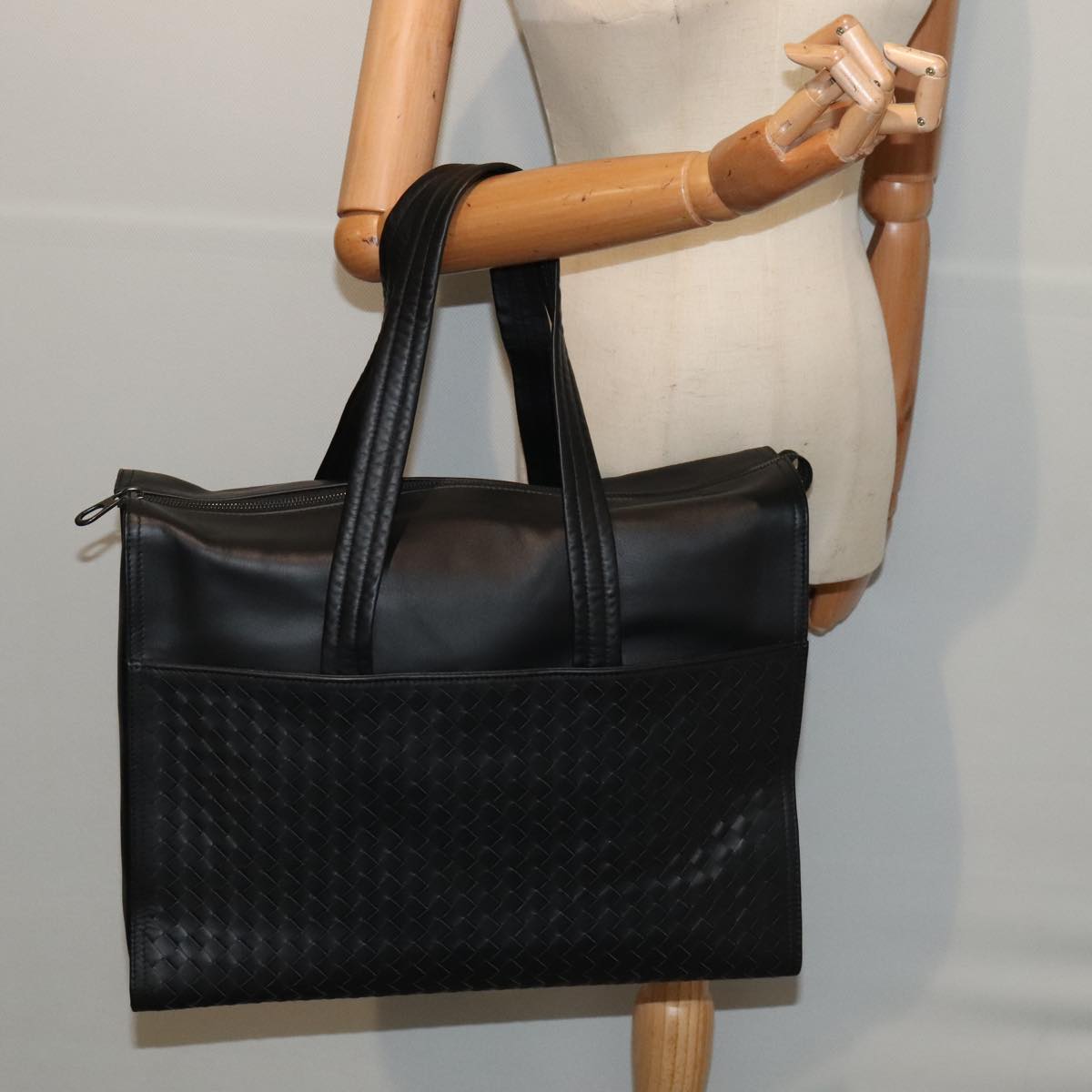 Bottega Veneta Intrecciato, Black, Leather, tote