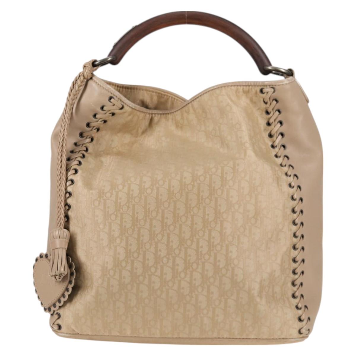 Dior Trotter, Beige, Canvas, handbag