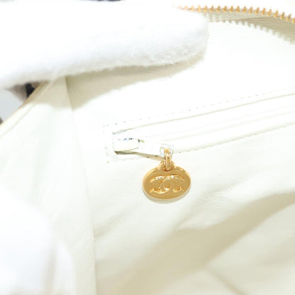Chanel Cc, White, Canvas, tote