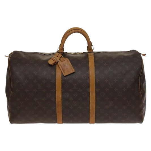 Louis Vuitton Keepall 60, Brown, Canvas, travel