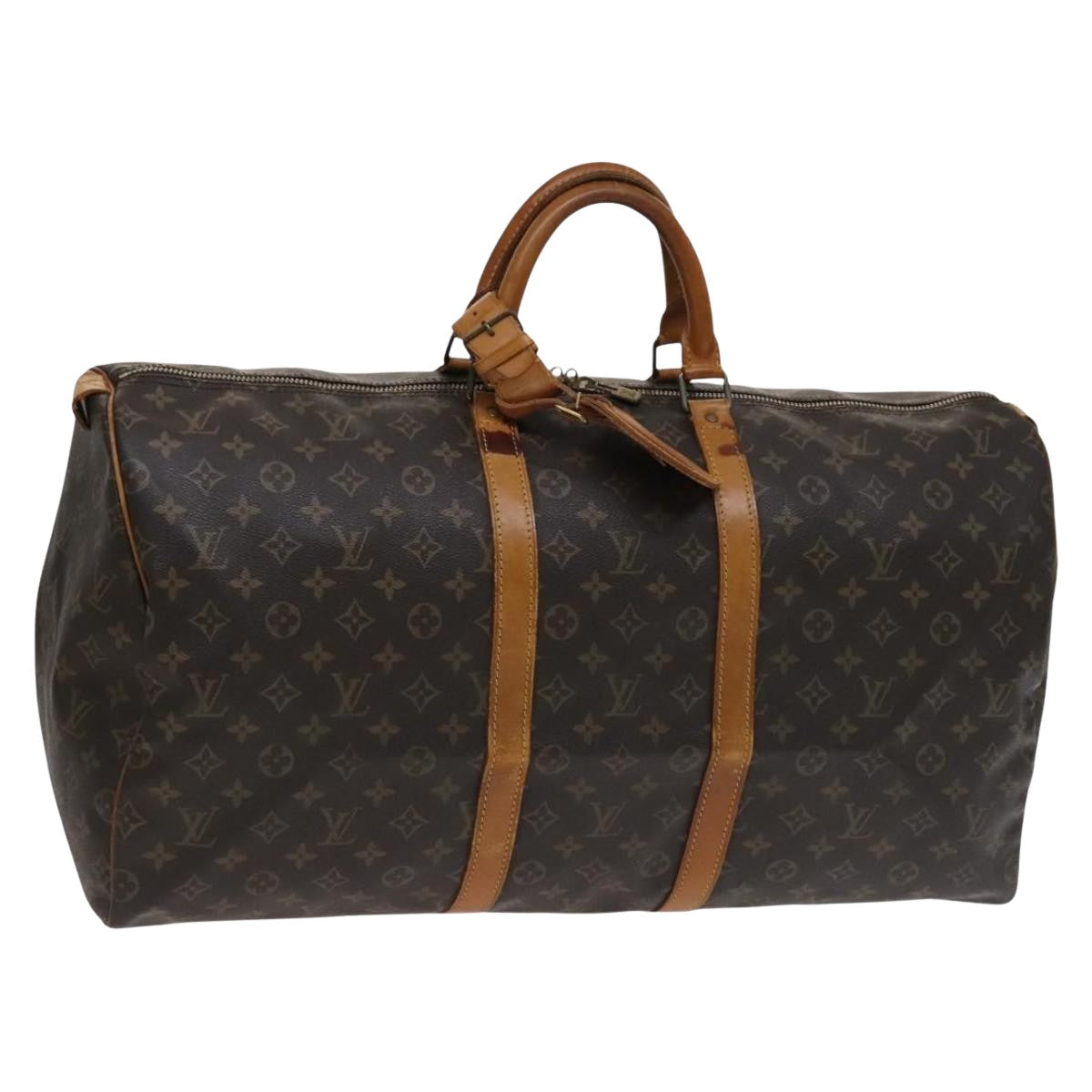 Louis Vuitton Keepall 50, Black, Canvas, travel