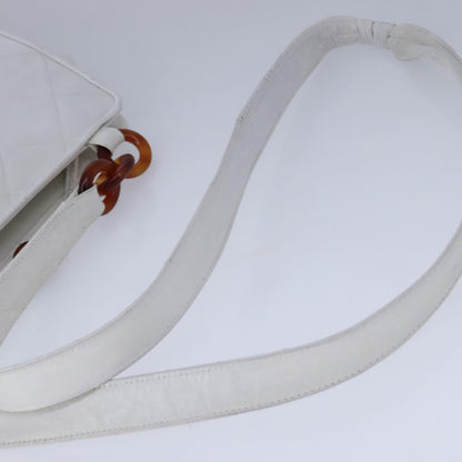 Chanel Cc, White, Leather, shoulder