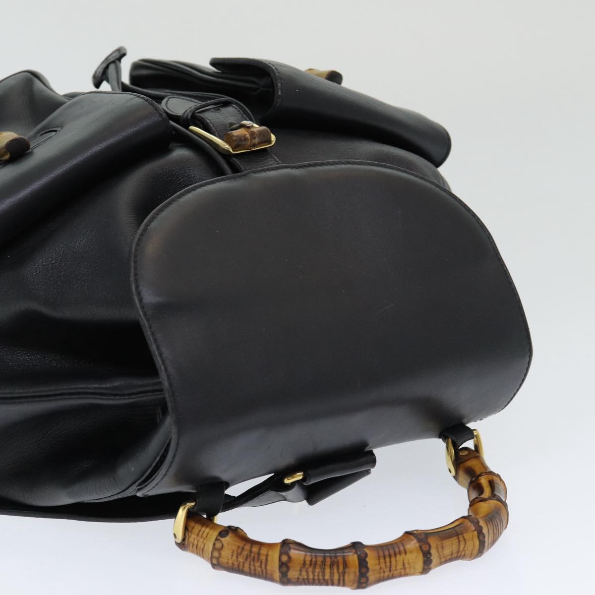 Gucci Bamboo, Black, Leather, backpack
