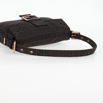 Fendi Baguette, Brown, Canvas, shoulder