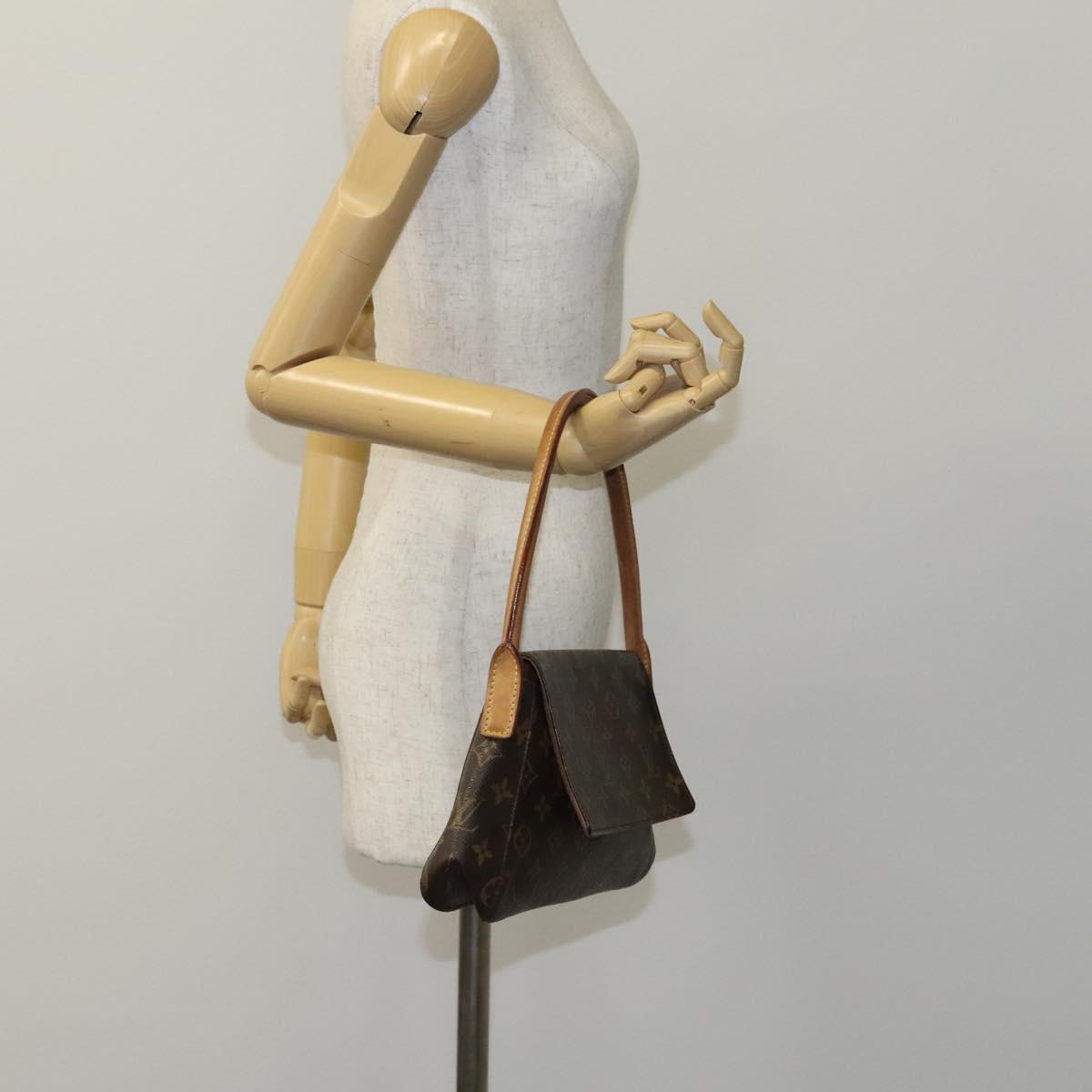 Louis Vuitton Mini looping, Brown, Canvas, shoulder