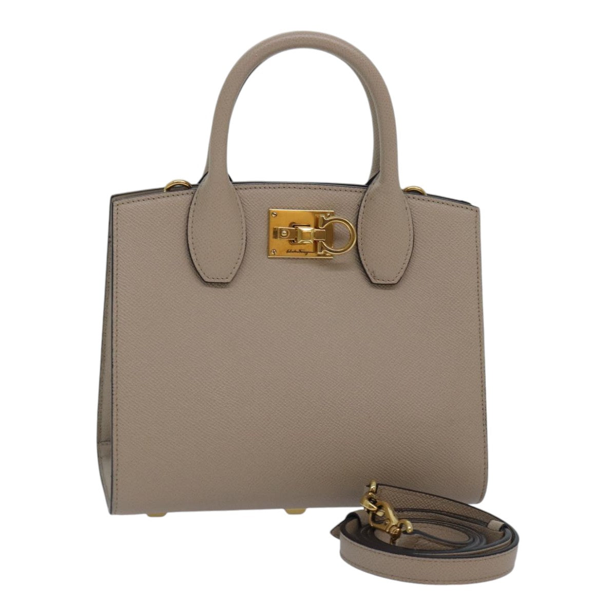 Salvatore Ferragamo Studio, Beige, Leather, handbag