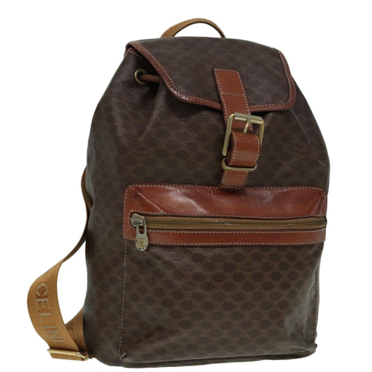 Céline Macadam, Brown, Canvas, backpack