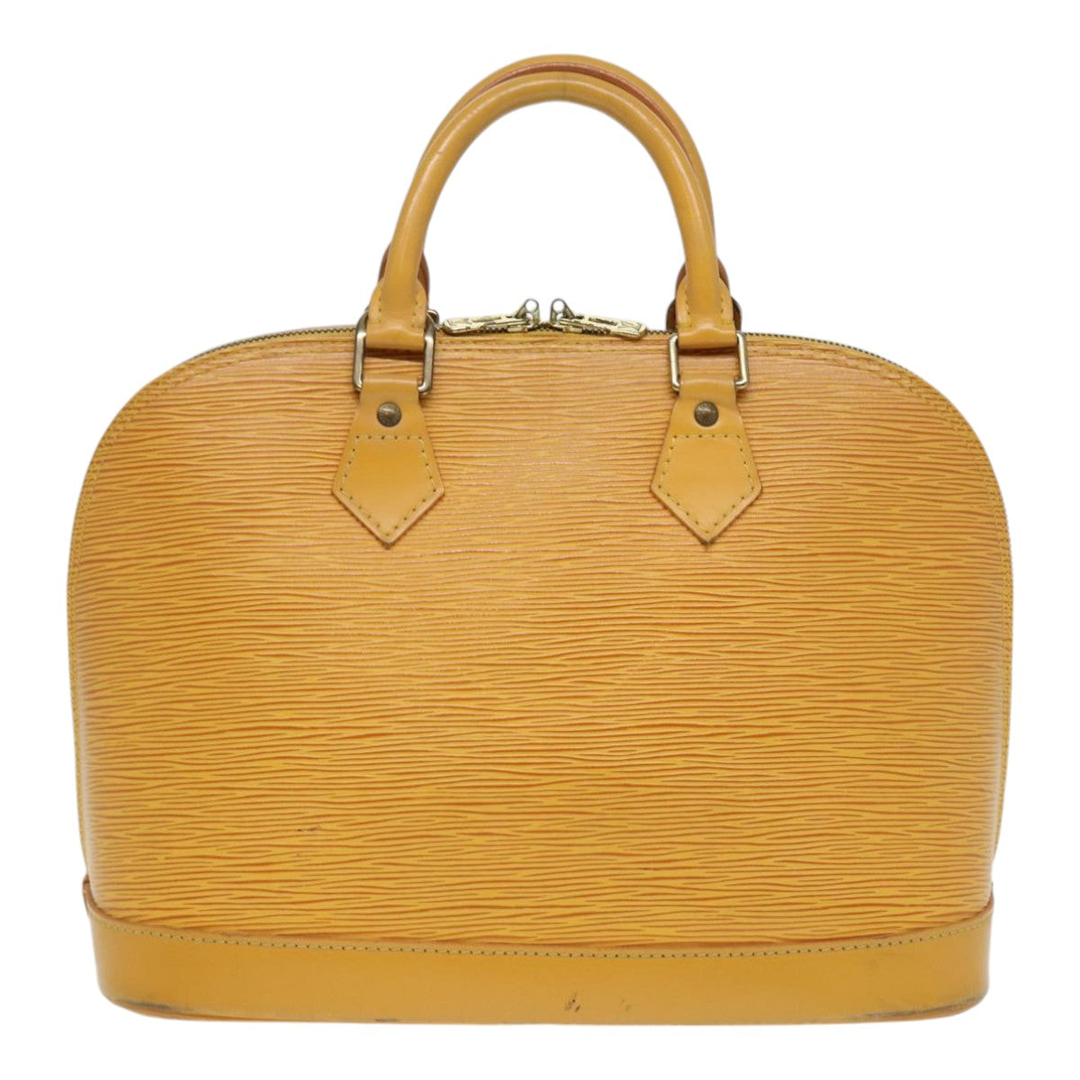 Louis Vuitton Alma, Yellow, Leather, handbag