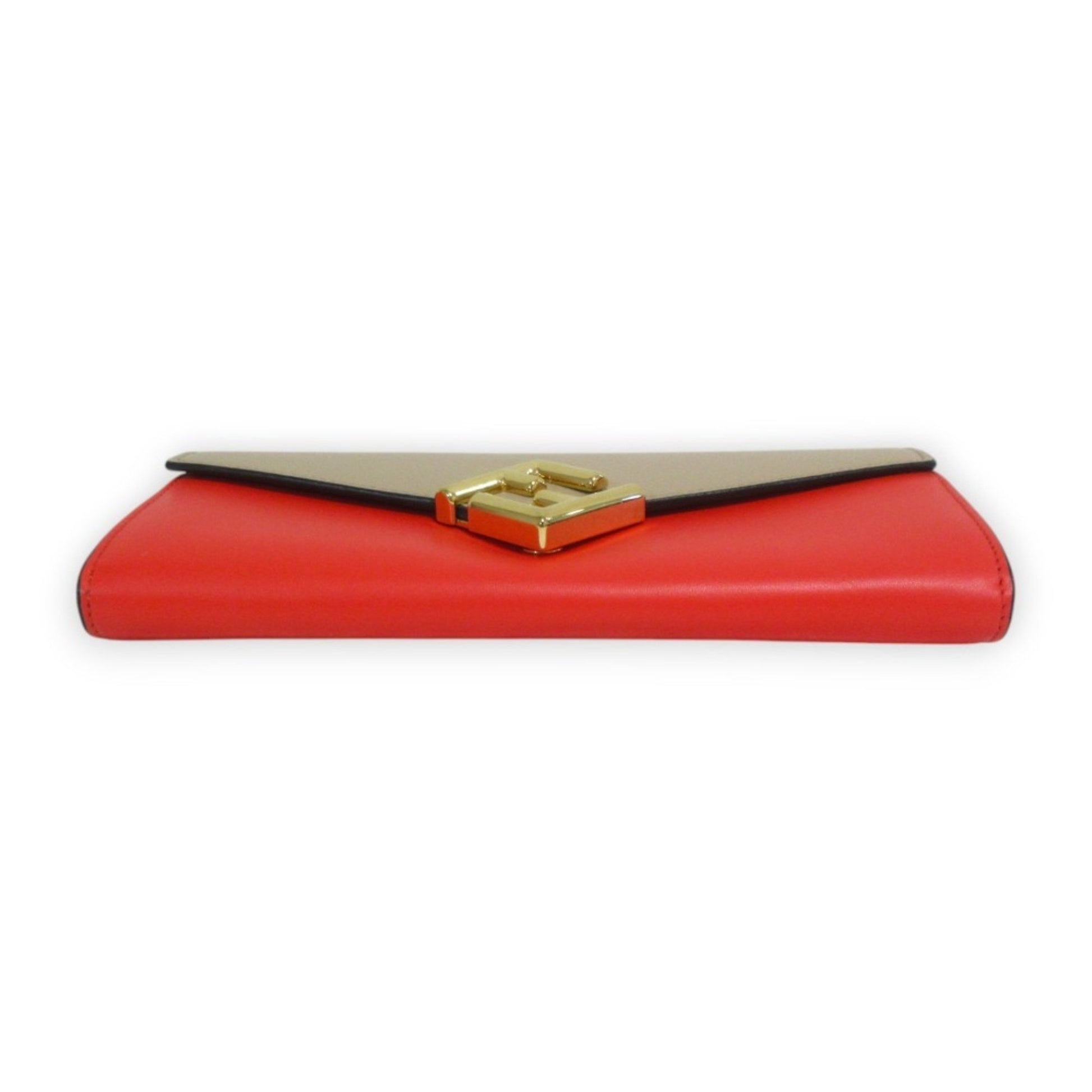 Fendi FF, Red, Leather, wallet