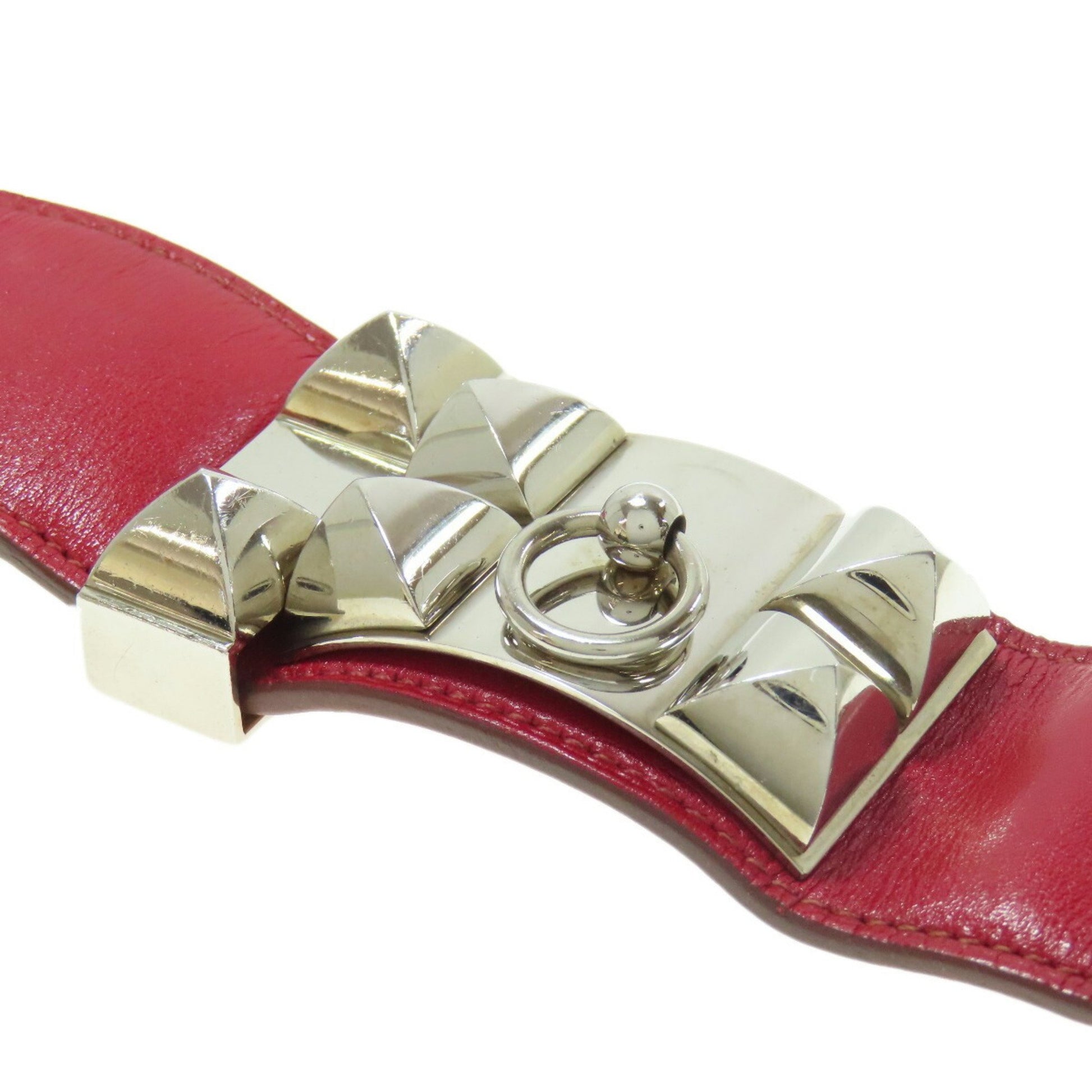 Hermès Collier de chien, Red, Leather, bracelet