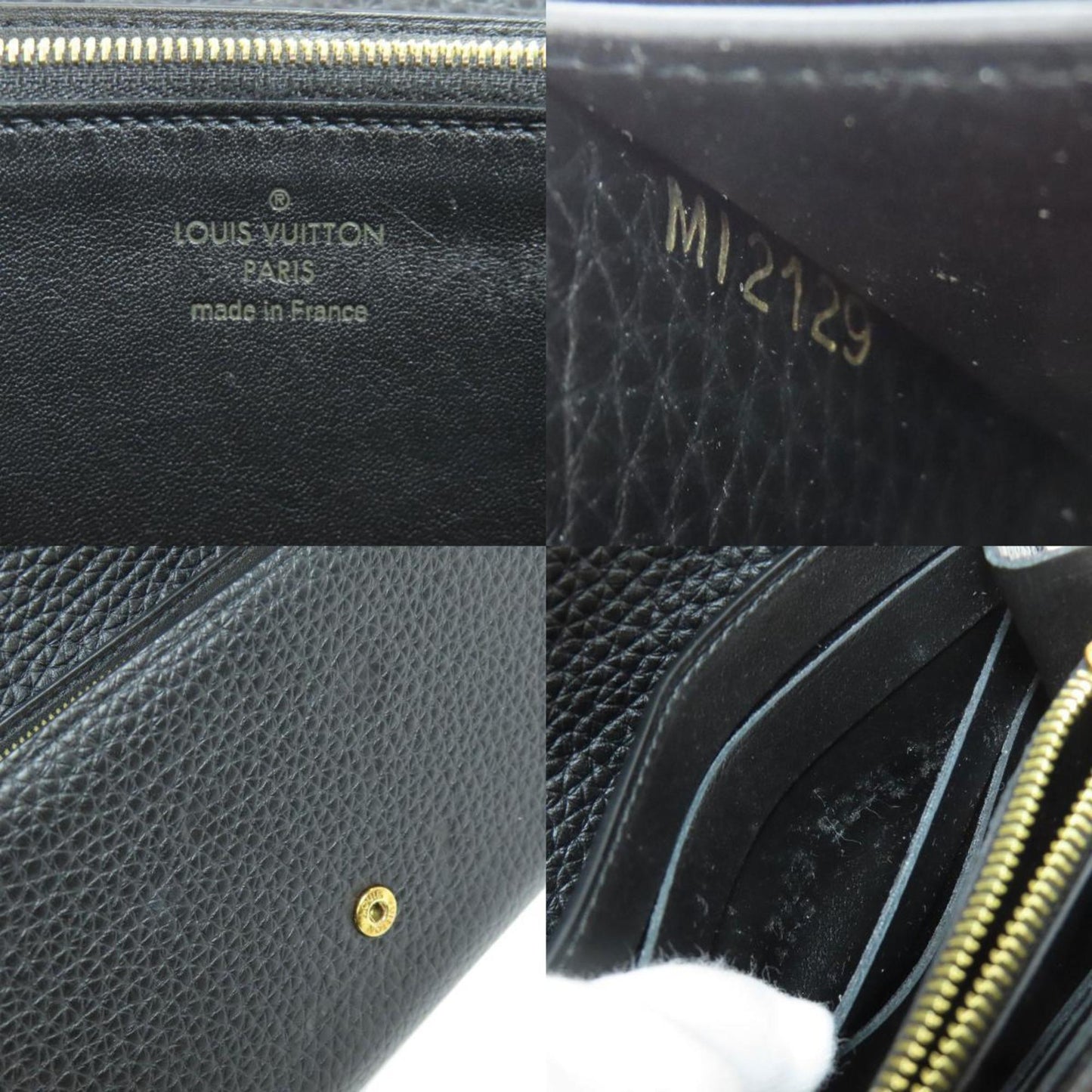 Louis Vuitton Capucines, Black, Leather, wallet