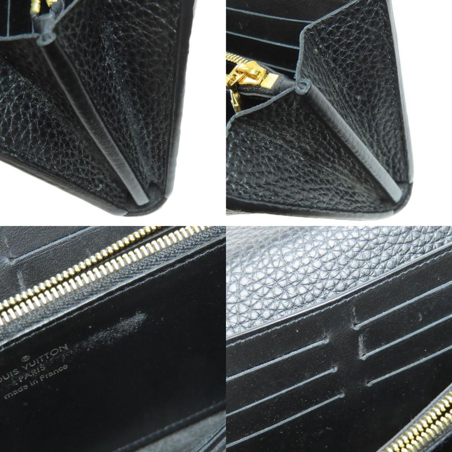 Louis Vuitton Capucines, Black, Leather, wallet