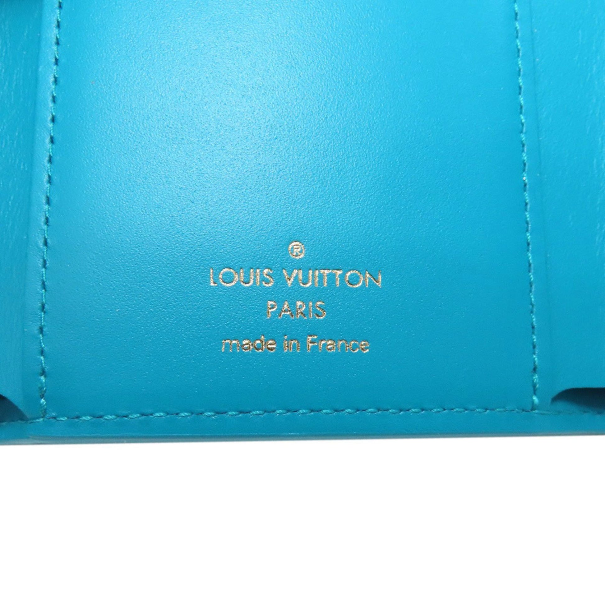 Louis Vuitton Victorine, Blue, Leather, wallet