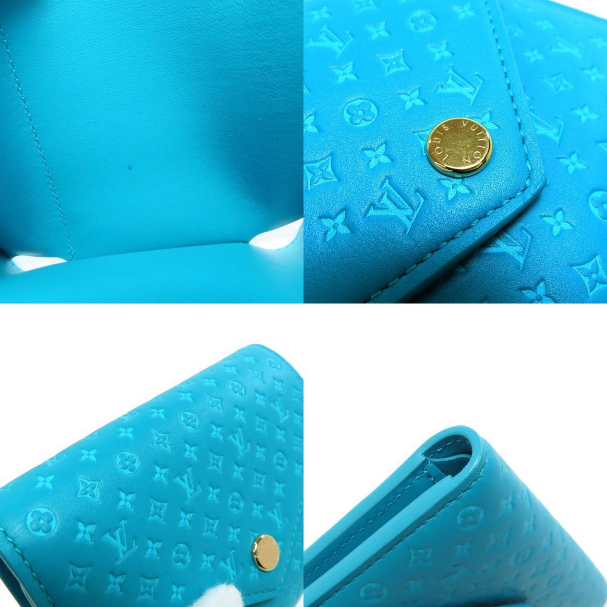 Louis Vuitton Victorine, Blue, Leather, wallet