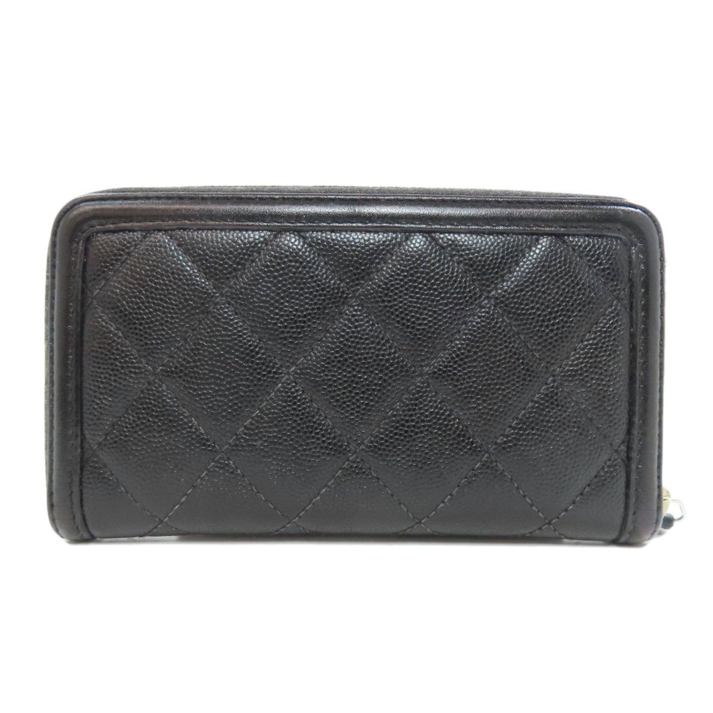 Chanel Long portefeuille zippé, Black, Leather, wallet