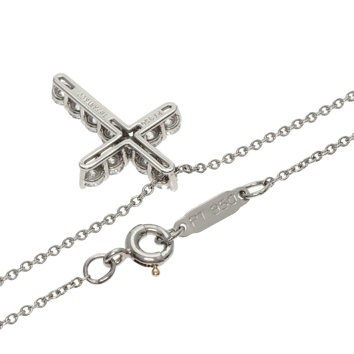 Tiffany & Co Croix, Silver, Platinum, necklace