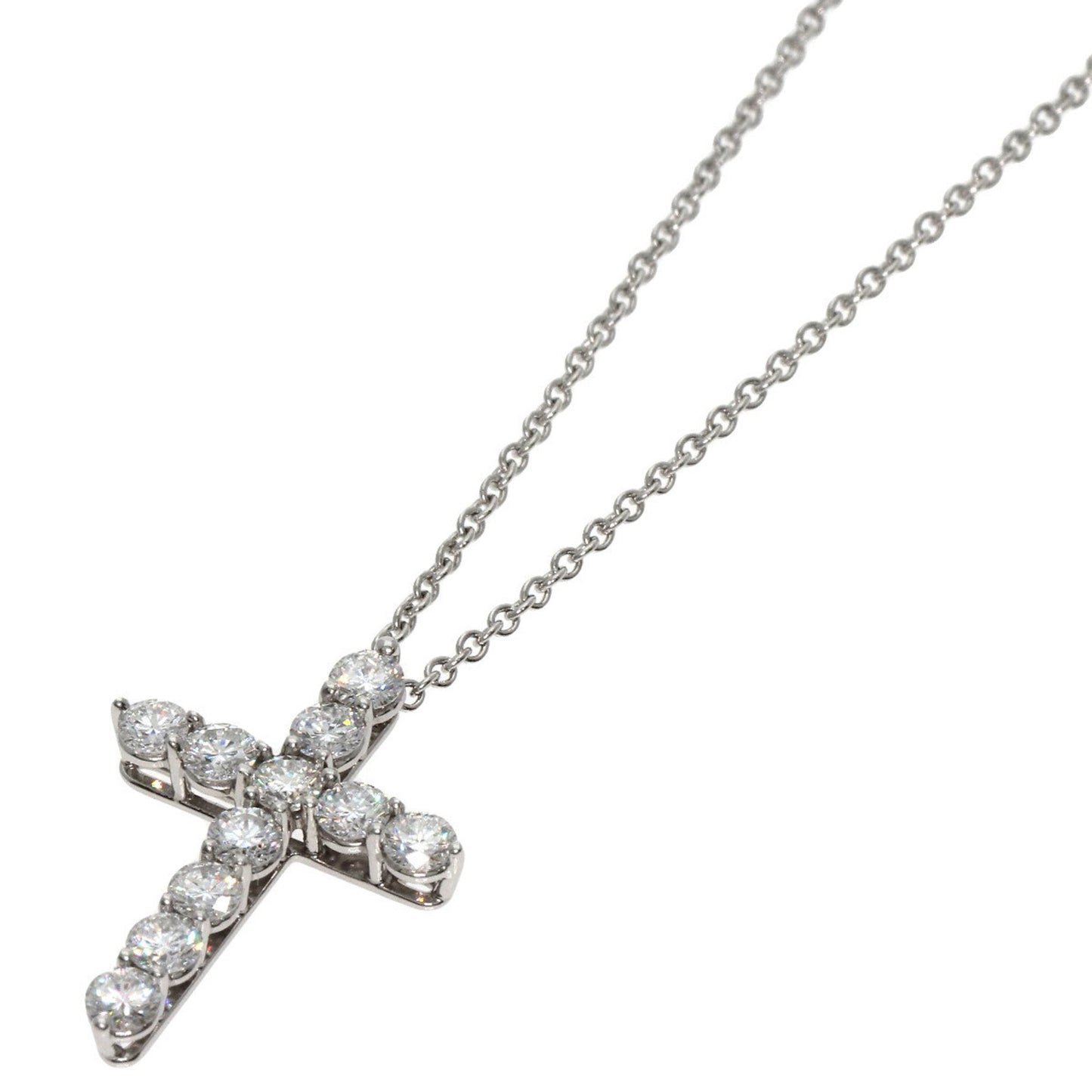 Tiffany & Co Croix, Silver, Platinum, necklace