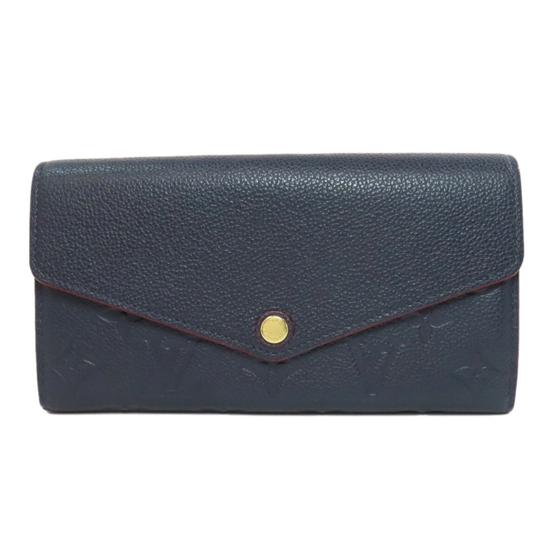 Louis Vuitton Portefeuille Sarah, Navy, Leather, wallet