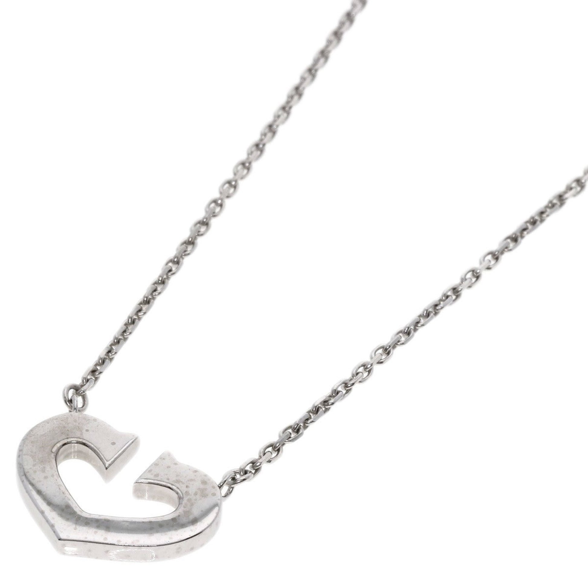 Cartier C heart, Silver, White Gold, necklace