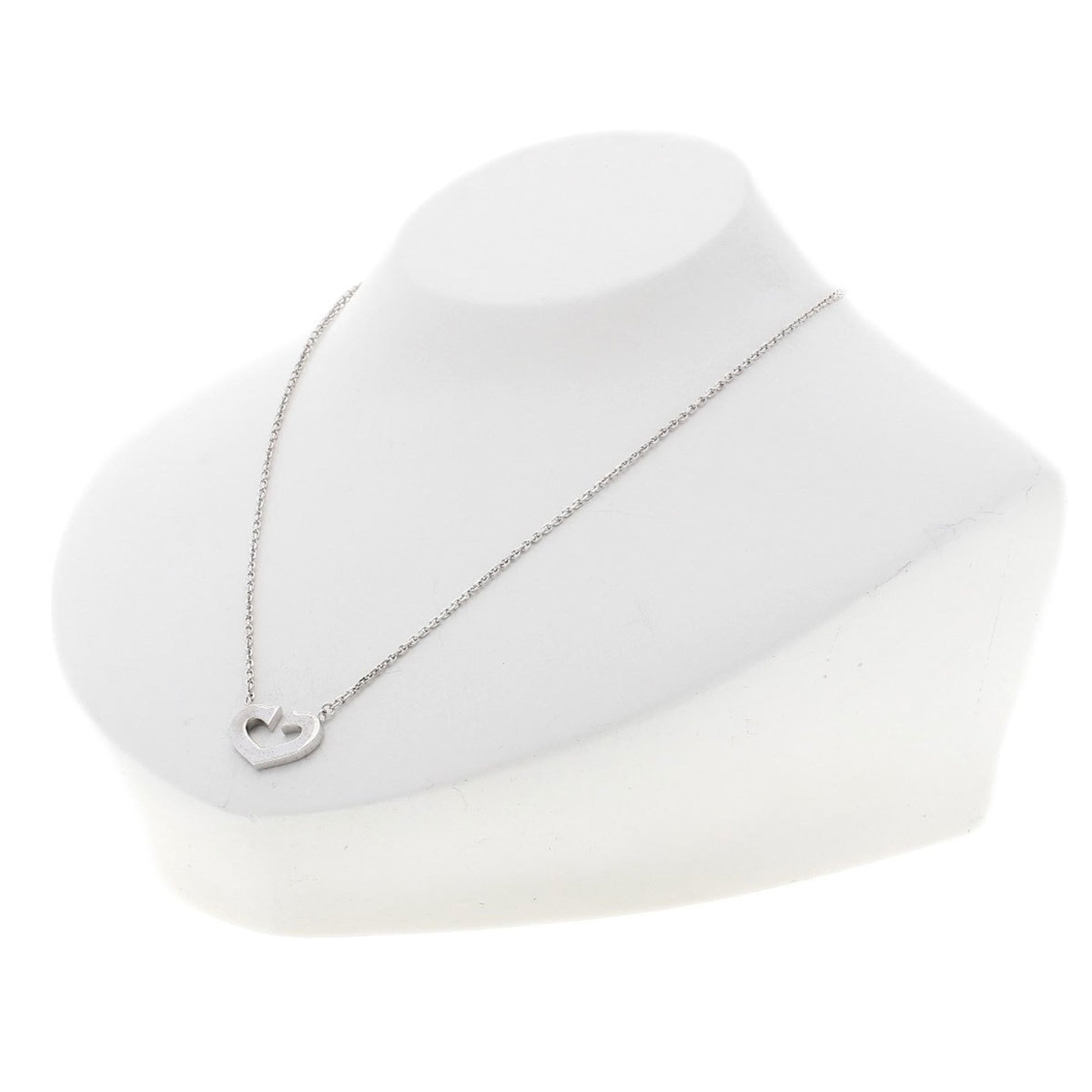 Cartier C heart, Silver, White Gold, necklace