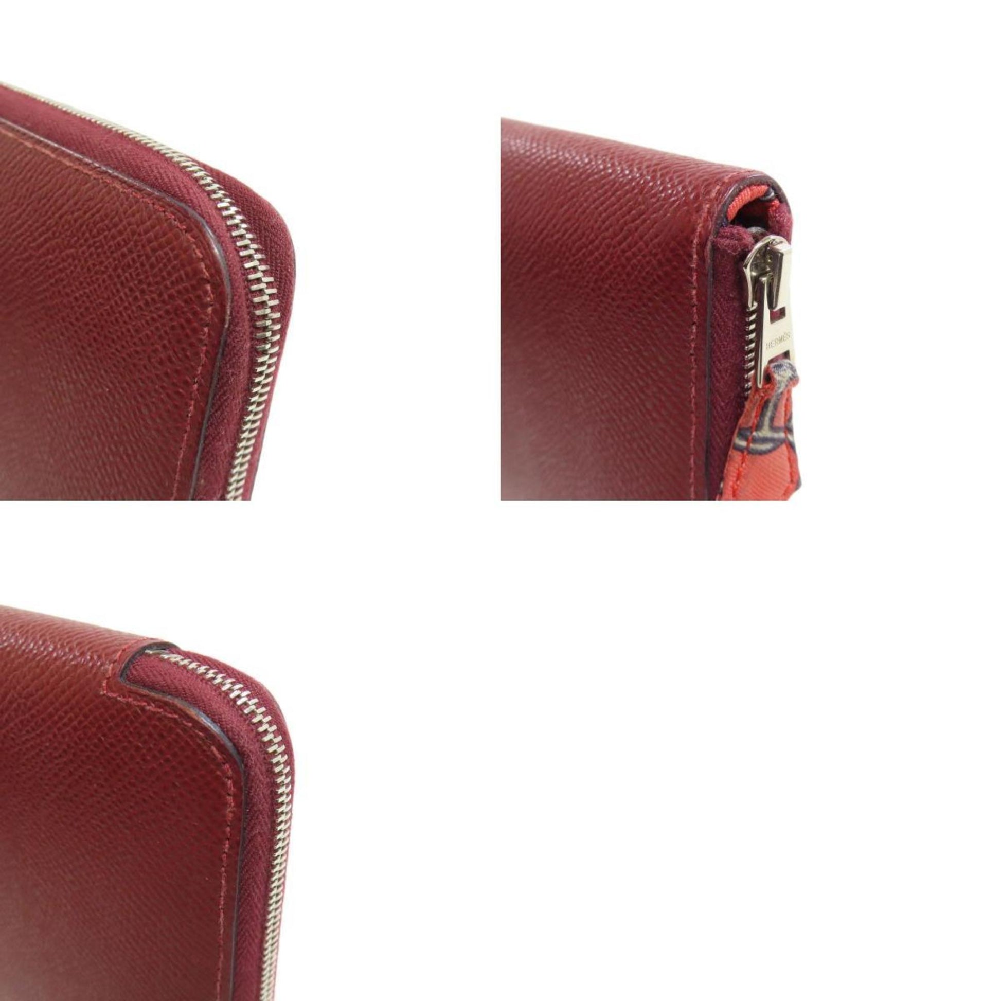 Hermès Azap, Burgundy, Leather, wallet