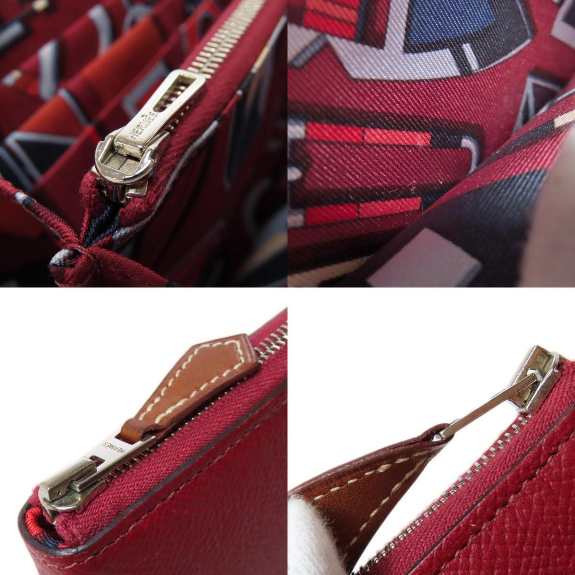 Hermès Azap, Red, Leather, wallet