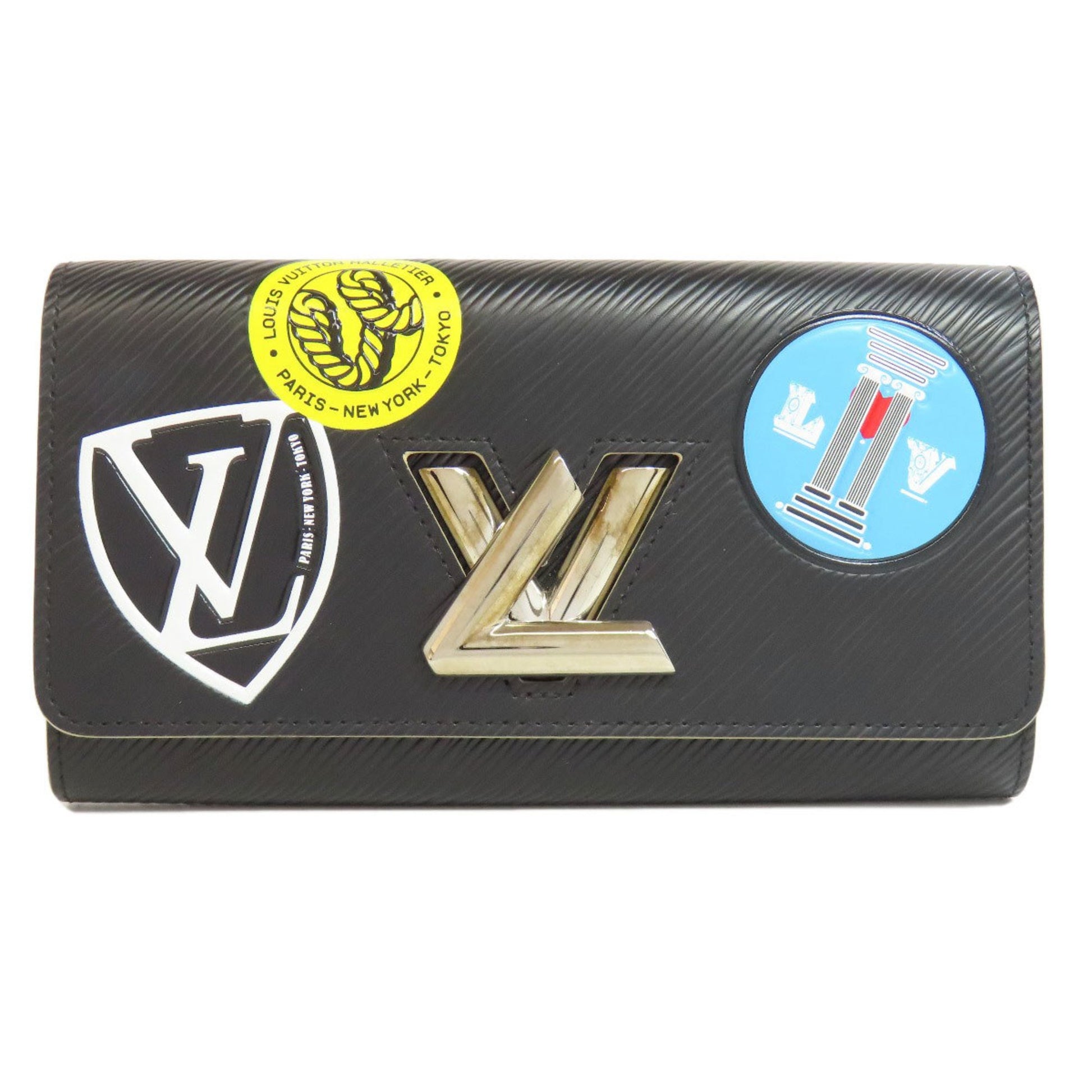 Louis Vuitton Twist, Black, Leather, wallet