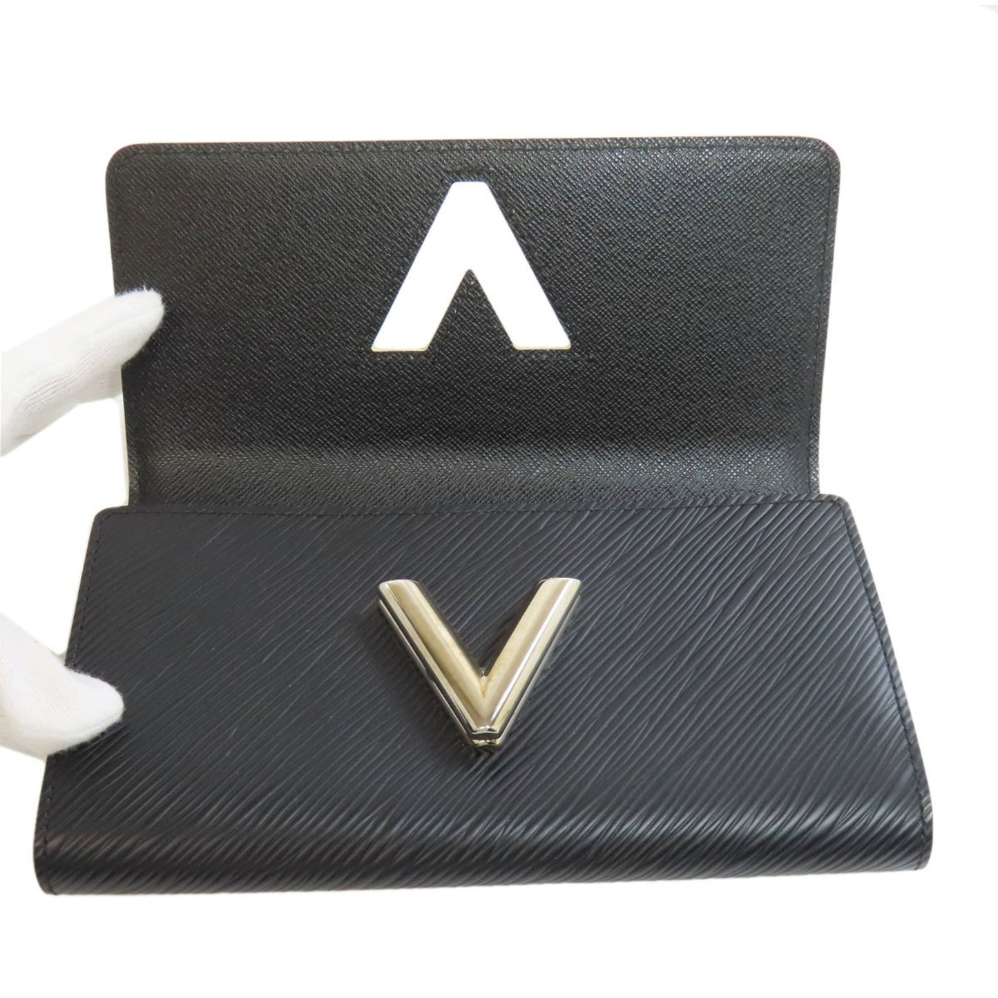 Louis Vuitton Twist, Black, Leather, wallet