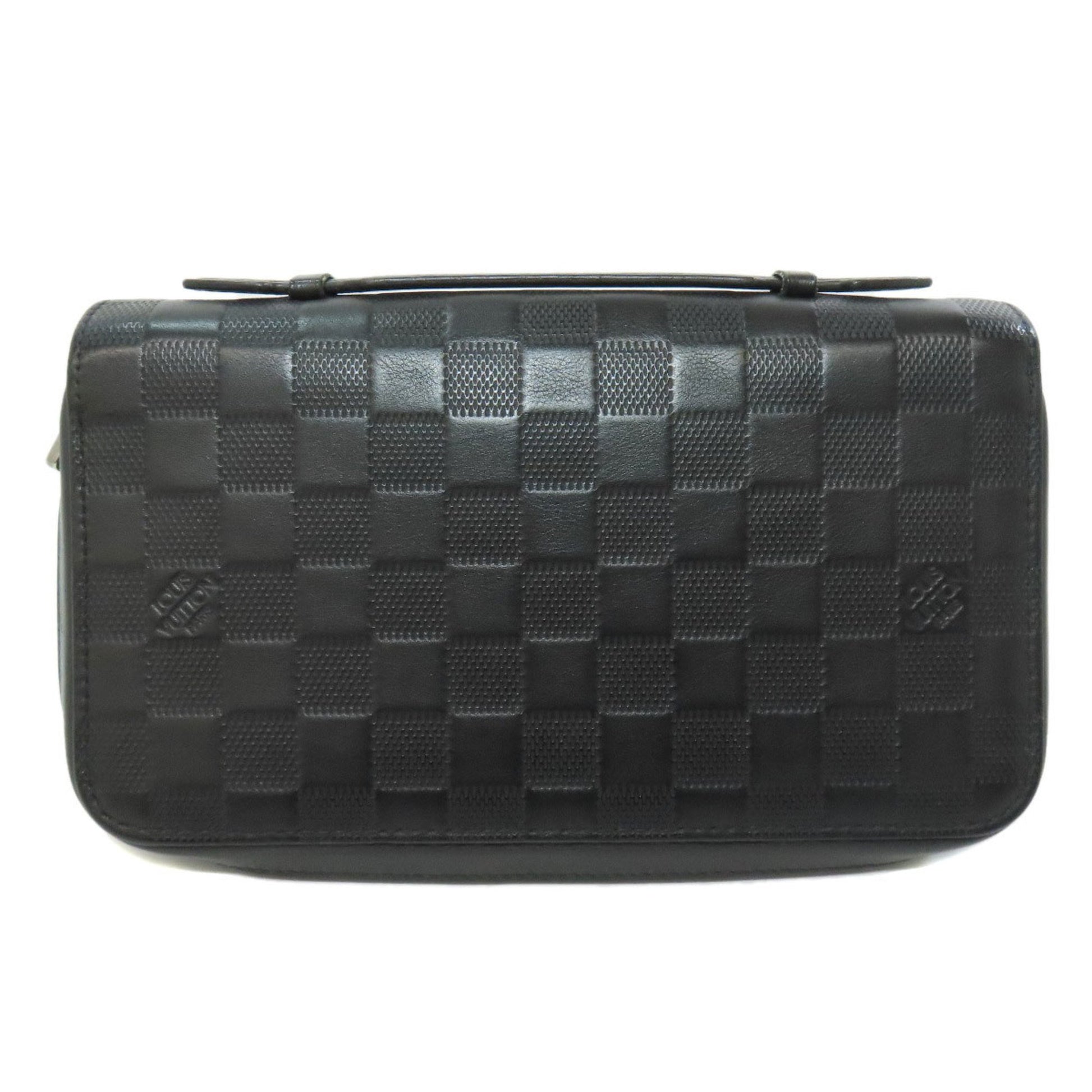 Louis Vuitton Zippy XL, Black, Canvas, wallet