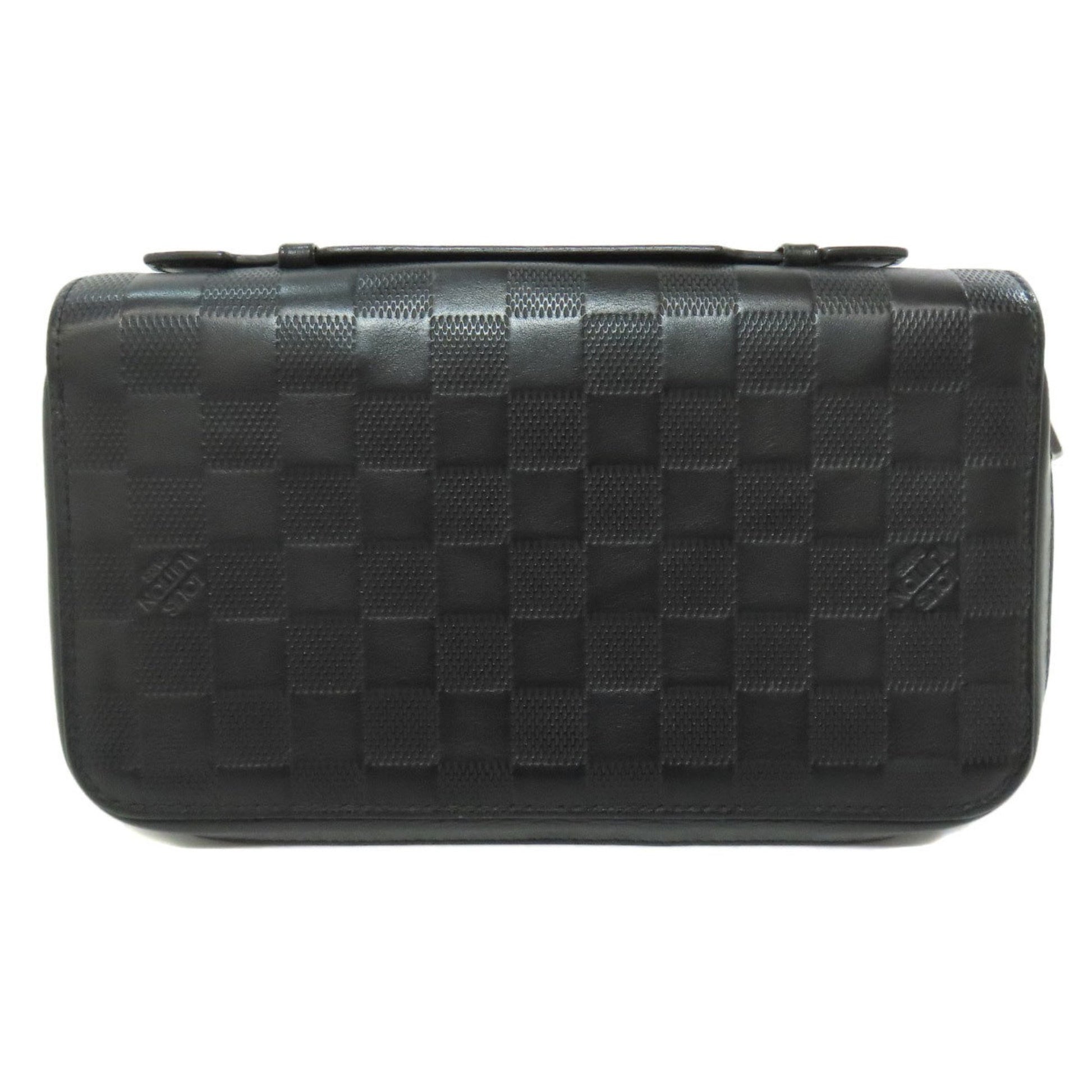 Louis Vuitton Zippy XL, Black, Canvas, wallet