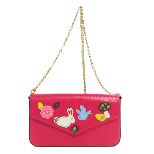 Louis Vuitton Felicie, Pink, Leather, clutch