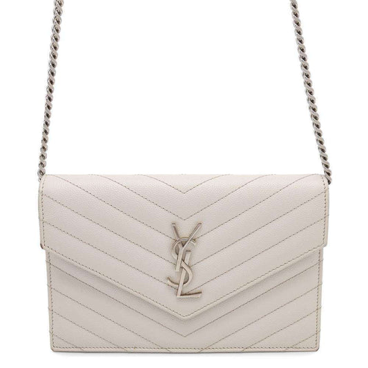 Saint Laurent Monogram, White, Leather, wallet