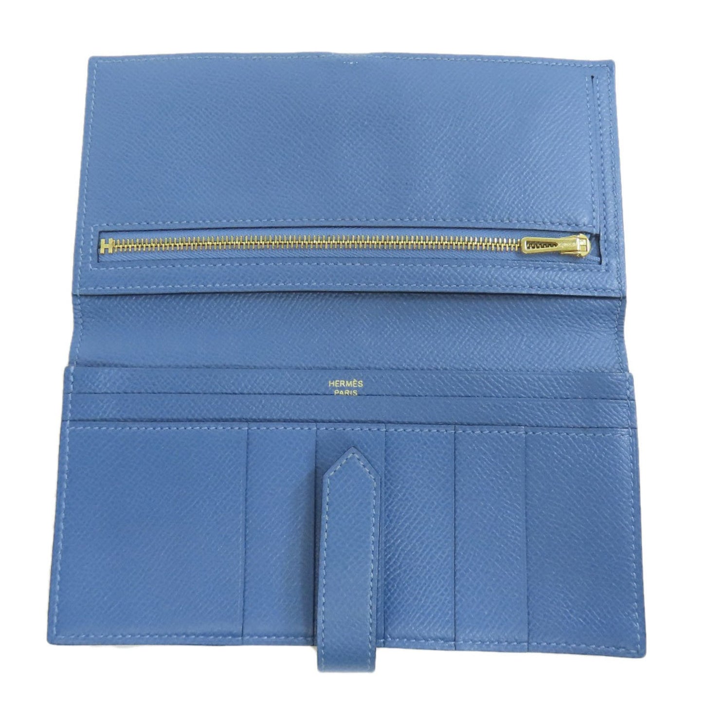 Hermès Béarn, Blue, Leather, wallet