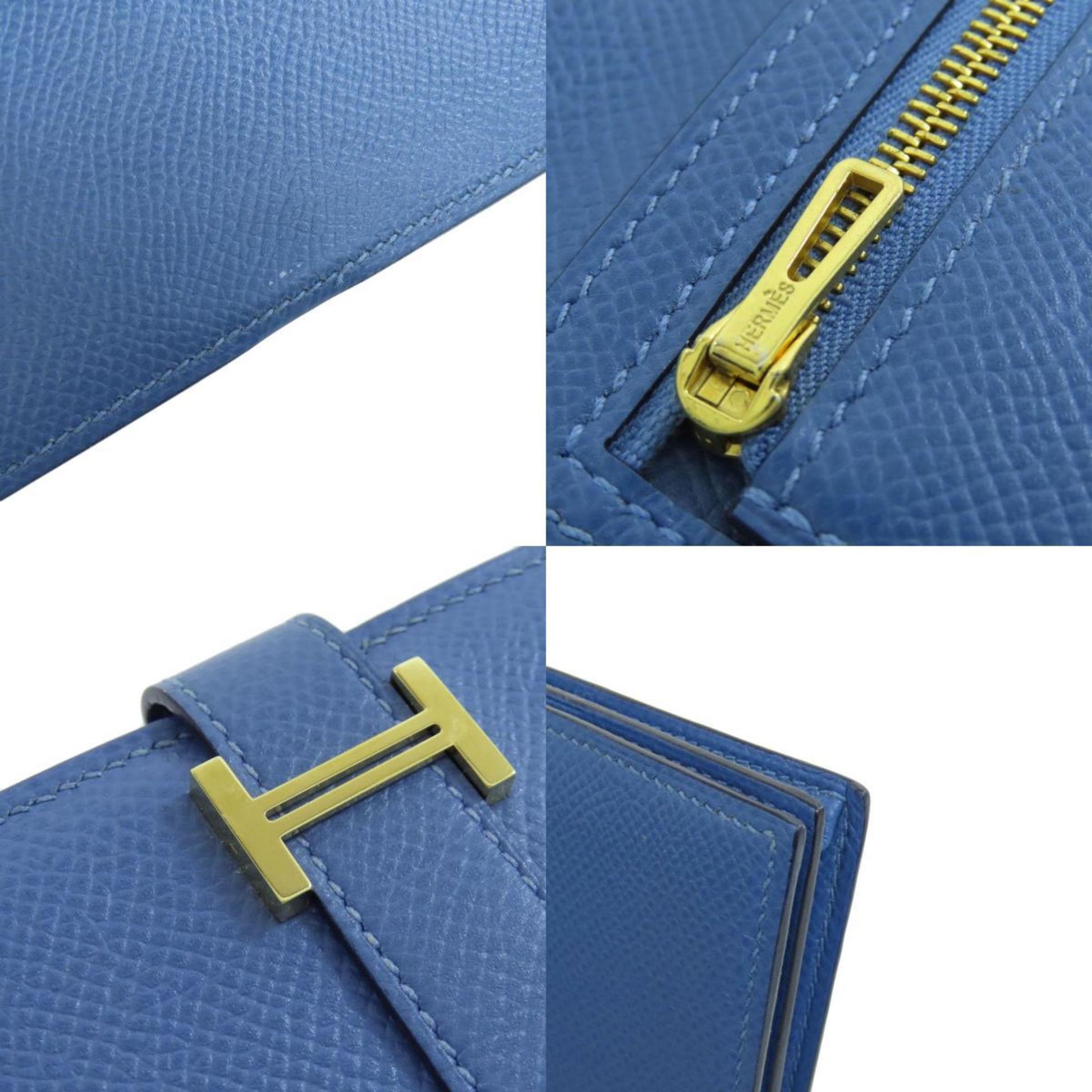 Hermès Béarn, Blue, Leather, wallet