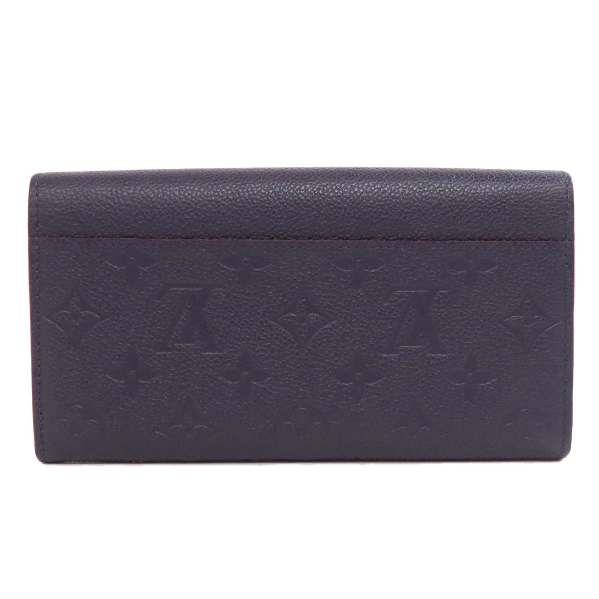 Louis Vuitton Portefeuille Sarah, Navy, Leather, wallet