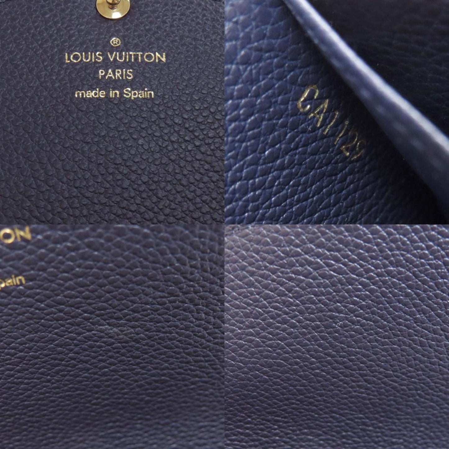 Louis Vuitton Portefeuille Sarah, Navy, Leather, wallet