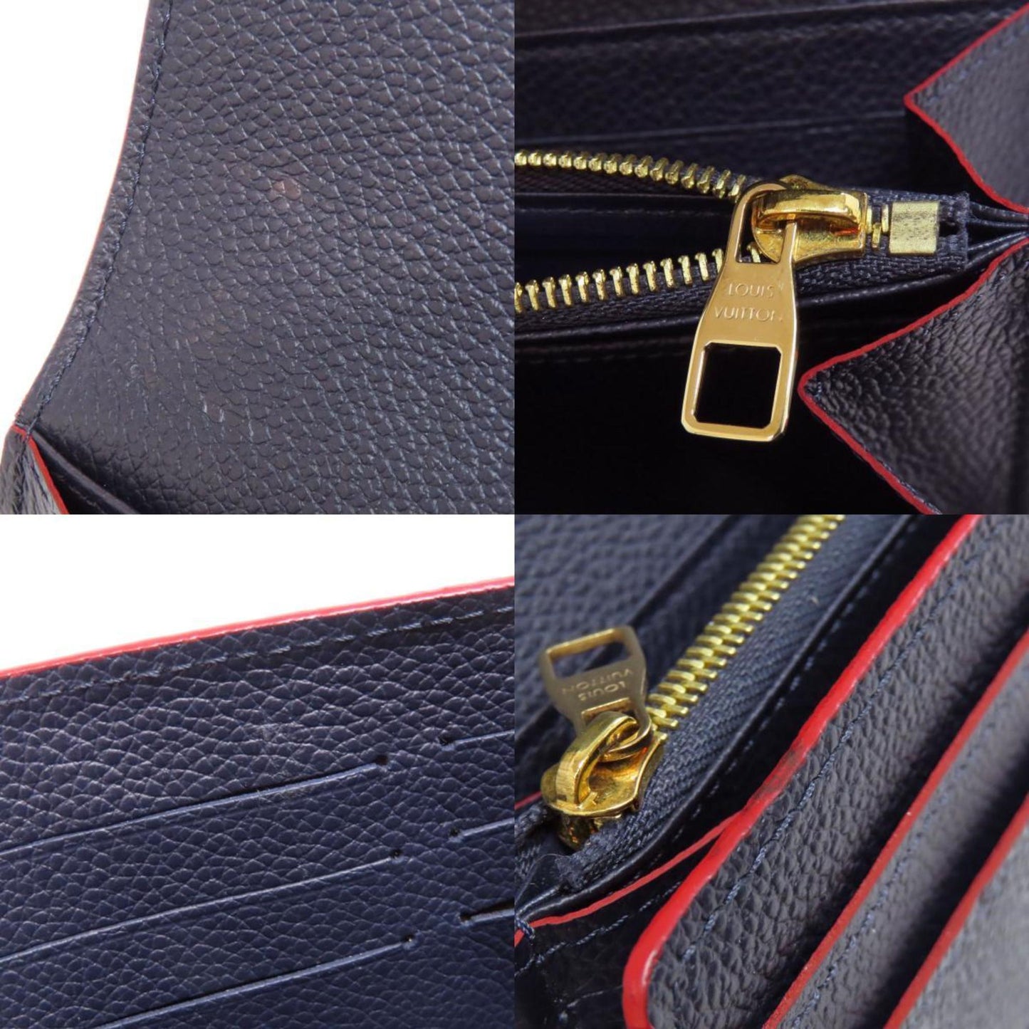 Louis Vuitton Portefeuille Sarah, Navy, Leather, wallet