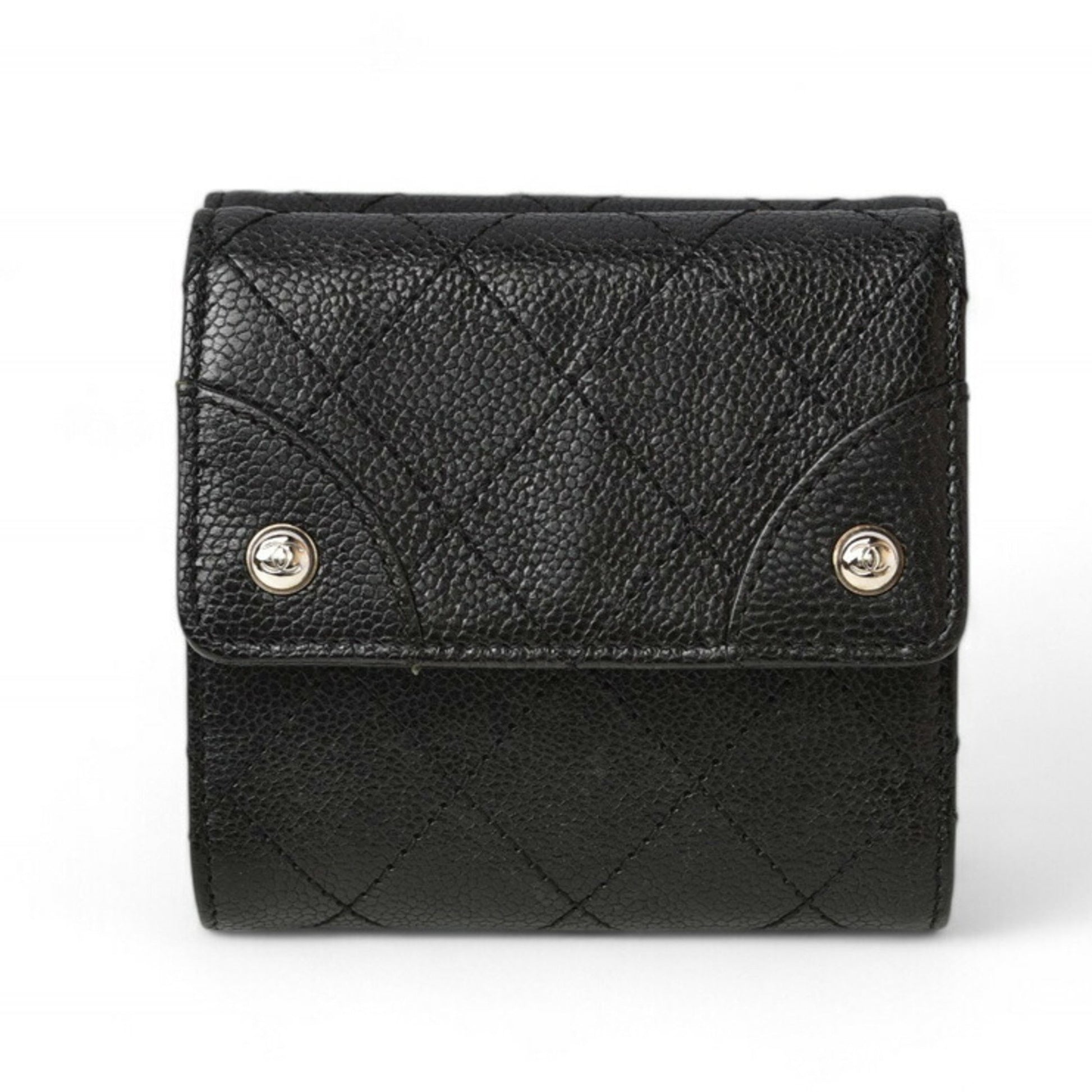 Chanel, Black, Leather, wallet