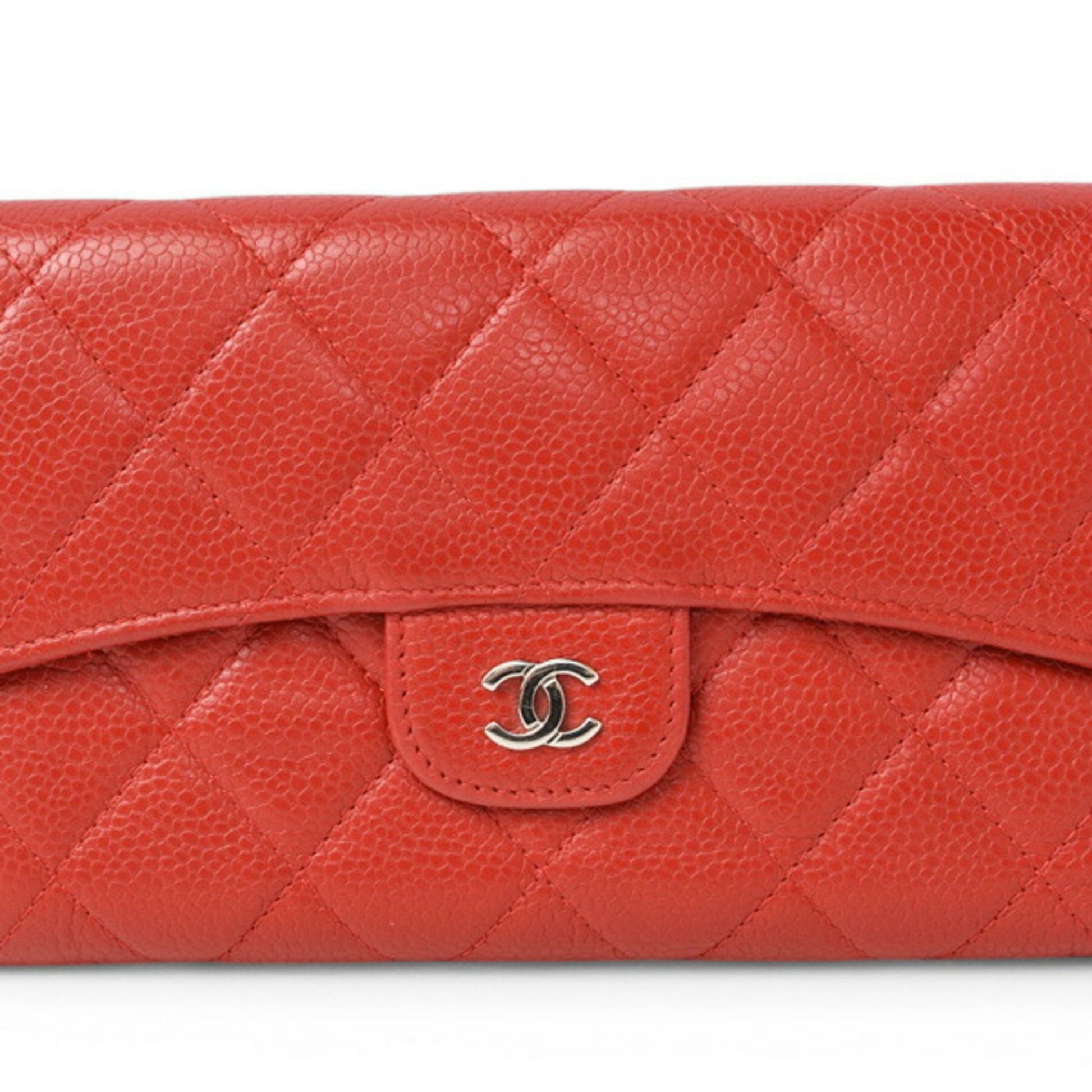 Chanel Matelassé, Red, Leather, wallet