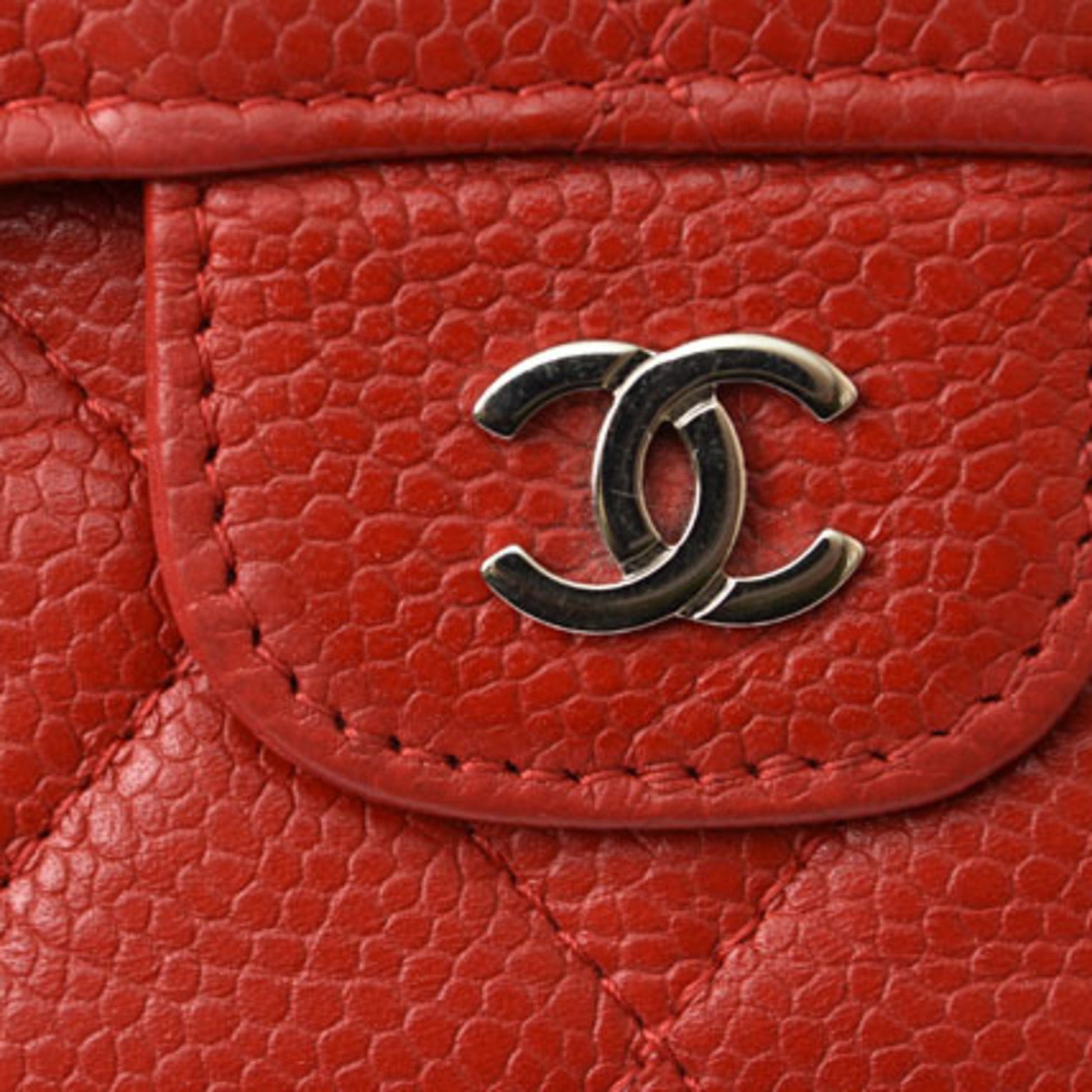 Chanel Matelassé, Red, Leather, wallet