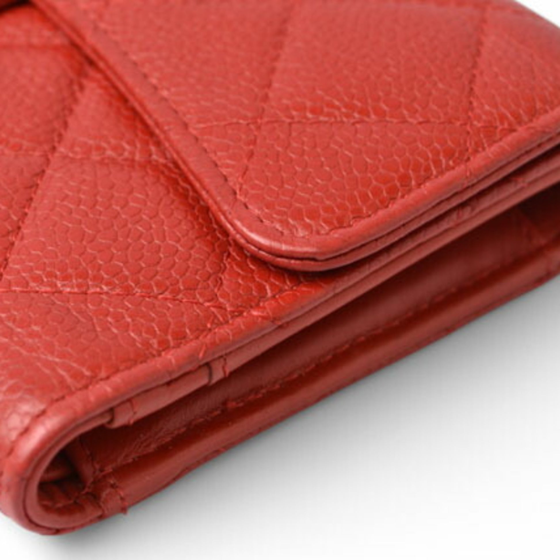 Chanel Matelassé, Red, Leather, wallet