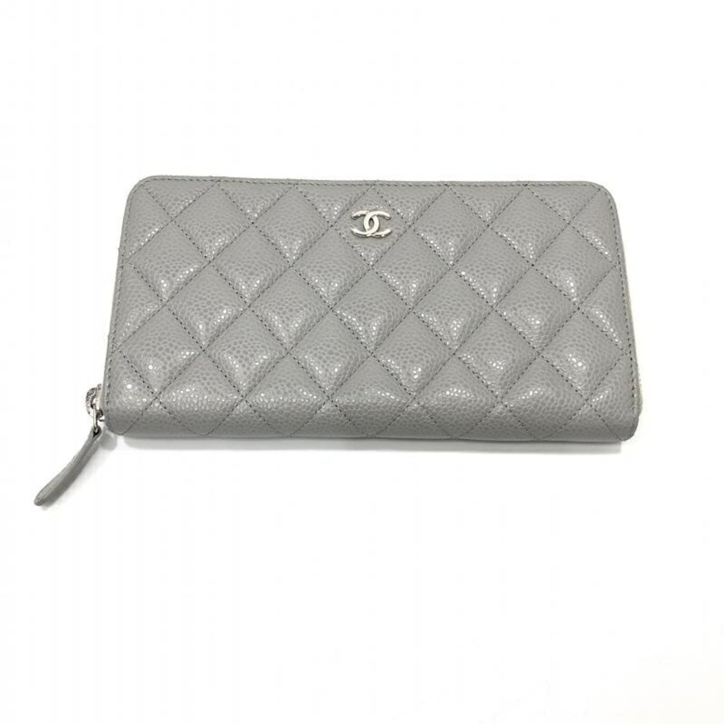 Chanel Matelassé, Grey, Leather, wallet