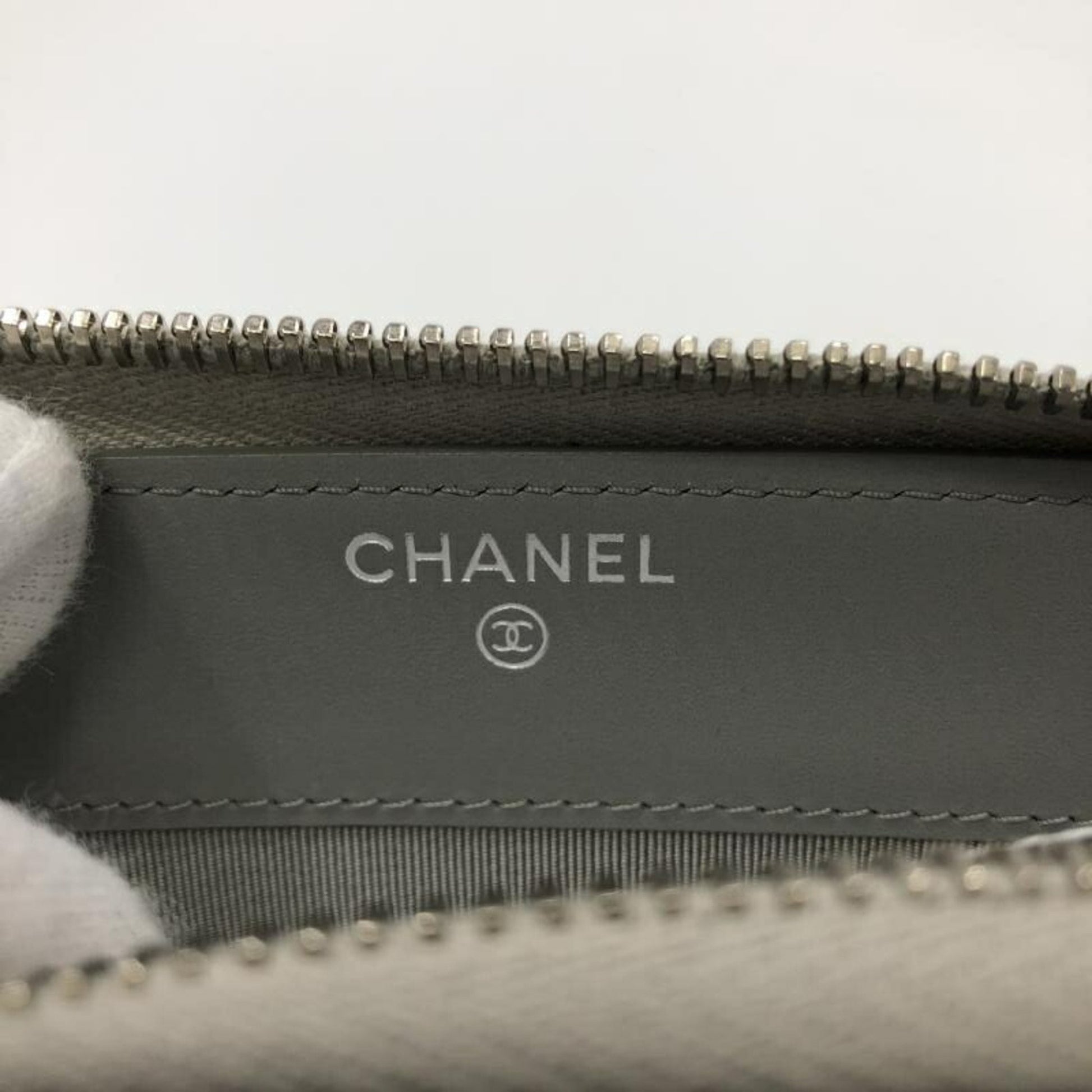 Chanel Matelassé, Grey, Leather, wallet